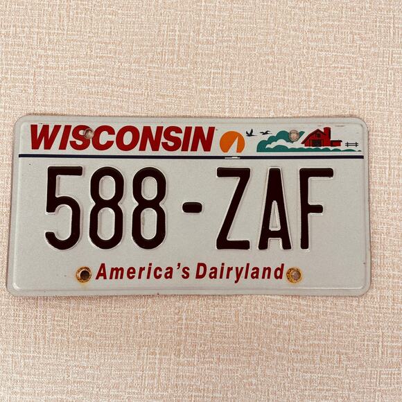 Wisconsin 588-ZAF License Plate Tag WI - man cave garage‎ decor - Picture 8 of 8